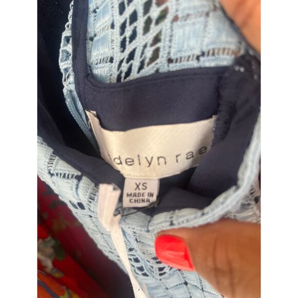 Adelyn Rae Rhea Woven Lace Dress Blue Sz XS - Picture 10 of 10